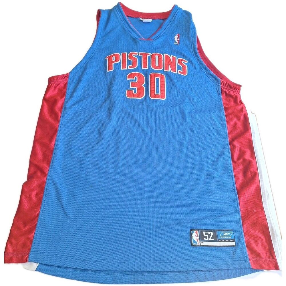 Reebok NBA Authentics Detroit Pistons Rasheed Wallace #30 Jersey Size 52 2XL Sew